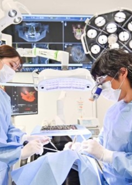 歯の模型で歯ブラシ